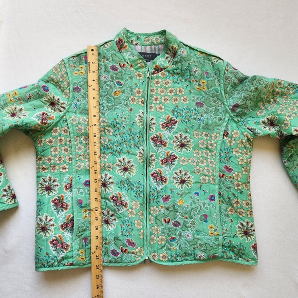 Silk Floral Jacket Pastel Cottagecore Romantic Coquette Prairie Soft Feminine XL - Picture 14 of 15